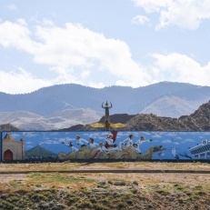 Manas Denkmal bei Kadzhi-Saj, Issyk-Kul, Kirgistan