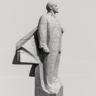 Tiraspol, Transnistria, Lenin in front of the Transnistrian parliament building